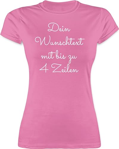 Shirt Damen - Aufdruck selbst gestalten - Wunschtext - M - Rosa - Bedrucken Lassen Tshirt t-Shirt zum selber drucken t schreiben eigenen Spruch Frauen Druck nach Wahl personalisierte Geschenke von Geschenk mit Namen personalisiert by Shirtracer