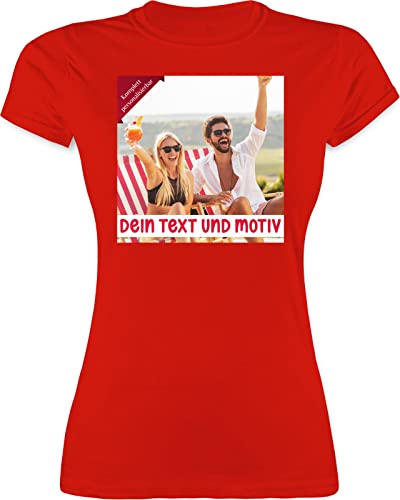 Shirt Damen personalisiert mit Namen - Foto Geschenk mit eigenem Bild - Eigenem Foto Geschenk - XL - Rot - eigener Druck drucken selbst gestalten Name eigenen bildern - L191 von Geschenk mit Namen personalisiert by Shirtracer