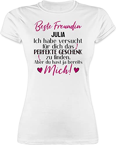 Shirt Damen - Beste Freundin Personalisierte Geschenke Namen Freundschaft Freundinnen Weihnachten - M - Weiß - Frau Tshirt für t lustig t-Shirt als Gute Partner persönliche von Geschenk mit Namen personalisiert by Shirtracer