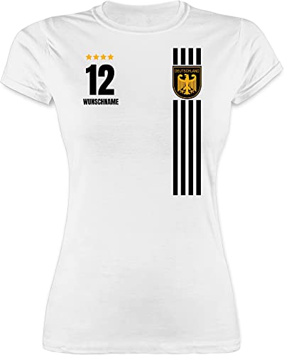 Shirt Damen - 2024 Fussball EM Fanartikel - Deutschland Germany Trikot Style - XXL - Weiß - Tshirt Frauen wm fußball Deutschland. t Shirts Fanshirt Europa Team t-Shirts t-Shirt t-schirt 24 von Geschenk mit Namen personalisiert by Shirtracer