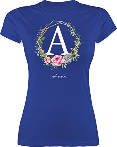 Shirt Damen - für Anfangsbuchstabe Initialen - Personalisierte Geschenk Frauen Geschenkideen Mädchen mit Namen Geschenke Freundin - S - Royalblau - selbst Bedrucken weihnacht dem Buchstaben von Geschenk mit Namen personalisiert by Shirtracer