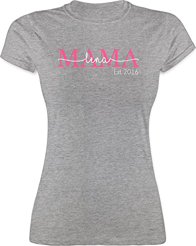 Shirt Damen - Mama Mom Mutti Geschenk zum Muttertag - S - Grau meliert - Mutter Tshirt schöne Geschenke für mütter t-Shirt personalisiertes muttertaggeschenke t ...Mama von Geschenk mit Namen personalisiert by Shirtracer