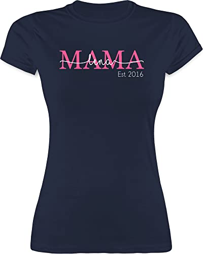 Shirt Damen - Mama Mom Mutti Geschenk zum Muttertag - M - Navy Blau - mütter t-Shirts muttertagsgeschenk Mutter est Tshirt personalisierte muttertagsgeschenke mutterzagsgeschenke für t-Shirt von Geschenk mit Namen personalisiert by Shirtracer