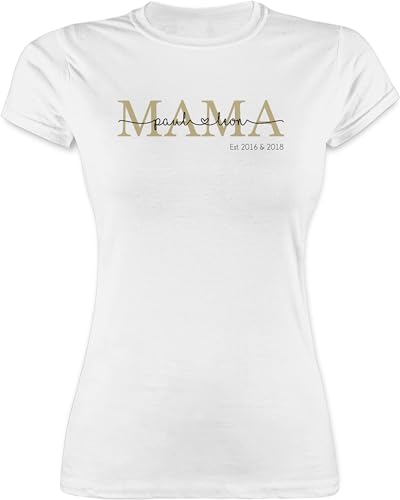 Shirt Damen - Muttertag - Mama Mutti Mom Mum - Geburtstag Weihnachten - M - Weiß - Tshirt personalisierte Geschenke Mutter personalisiertes muttertaggeschenke für mütter ...Mama t-Shirt Beste von Geschenk mit Namen personalisiert by Shirtracer
