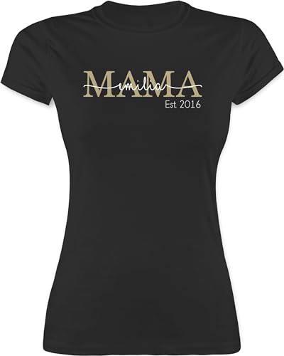 Shirt Damen - Mutti Mama Mom Geschenk zum Muttertag - XL - Schwarz - Geschenke für Mutter Tshirt personalisierte personalisiertes muttertags Beste mamatags muttertagsgeschenk muttertagsgeschenke von Geschenk mit Namen personalisiert by Shirtracer