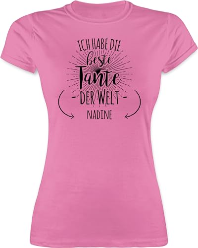 Shirt Damen - Ich Habe die Beste Tante der Welt - Tante ist die Beste - Für die Beste Tante Geschenk - Auntie - XL - Rosa - Geschenke t personalisiertes Tshirt Ideen Shirts personalisierte t-Shirt von Geschenk mit Namen personalisiert by Shirtracer