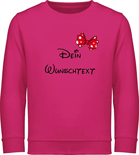 Sweater Kinder Sweatshirt Jungen Mädchen Pullover - Aufdruck selbst gestalten - Wunschtext Schleife - 152 (12/13 Jahre) - Fuchsia - Dein Name personalisiertem Text freitext Customized von Geschenk mit Namen personalisiert by Shirtracer