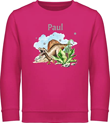 Sweater Kinder Sweatshirt Jungen Mädchen Pullover - Dinosaurier Geschenk Dino Geschenke Dinos I - 152 (12/13 Jahre) - Fuchsia - Sweatshirts Pulli Tier Name Sweat Tieren t rex Baumwolle saurier von Geschenk mit Namen personalisiert by Shirtracer