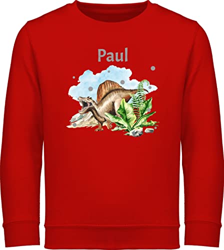 Sweater Kinder Sweatshirt Jungen Mädchen Pullover - Dinosaurier Geschenk Dino Geschenke Dinos I - 152 (12/13 Jahre) - Rot - Sweatshirts Pulli Tier Name Sweat Tieren t rex Baumwolle saurier von Geschenk mit Namen personalisiert by Shirtracer