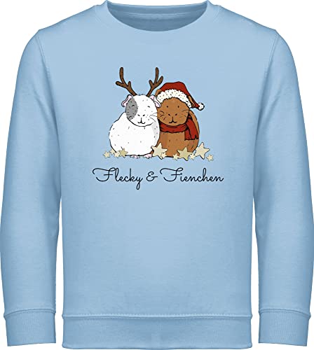 Sweater Kinder Sweatshirt Jungen Mädchen Pullover - für Name - Weihnachtliche Meerschweinchen - Wunschtext - 140 (9/11 Jahre) - Hellblau - Hoody personalisiertes meerschwein nur Weihnachts eigenem von Geschenk mit Namen personalisiert by Shirtracer