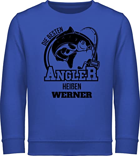 Sweater Kinder Sweatshirt Jungen Mädchen Pullover - Angeln - Angler Geschenk - 140 (9/11 Jahre) - Royalblau - Angel Name Fisch angelzubehör personalisierte Geschenke Geschenk+für+Angler fischen von Geschenk mit Namen personalisiert by Shirtracer