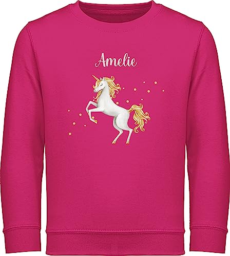 Sweater Kinder Sweatshirt Jungen Mädchen Pullover - Einhorn Unicorn - 116 (5/6 Jahre) - Fuchsia - einhörner eigenem und personalisiertes personalisierte Name Geschenke für Motiv einem Sachen von Geschenk mit Namen personalisiert by Shirtracer