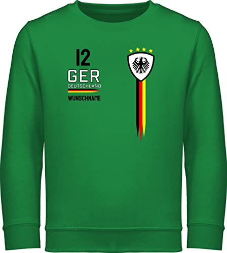 Sweater Kinder Sweatshirt Jungen Mädchen Pullover - 2024 Fussball EM Fanartikel - Deutschland WM Trikot Farben - 140 (9/11 Jahre) - Grün - fußball Junge 24 Europa personalisierte Geschenke von Geschenk mit Namen personalisiert by Shirtracer