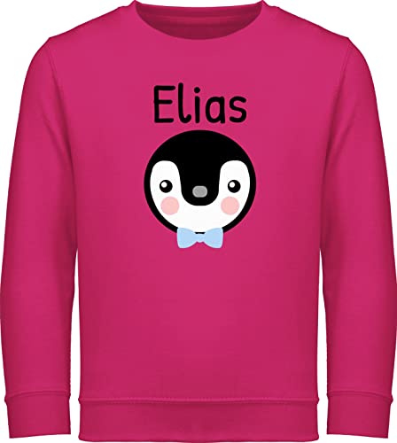 Sweater Kinder Sweatshirt Jungen Mädchen Pullover - Name - Süßer Pinguin - 152 (12/13 Jahre) - Fuchsia - Pinguinen Pulli Geschenke Kindergarten personalisierte Kind personalisierter 104 Pinguine von Geschenk mit Namen personalisiert by Shirtracer