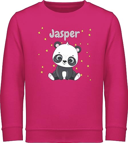 Sweater Kinder Sweatshirt Jungen Mädchen Pullover - Süßer Panda Pandabär Pandabären - 152 (12/13 Jahre) - Fuchsia - personalisierter bär personalisierte Name von Geschenk mit Namen personalisiert by Shirtracer