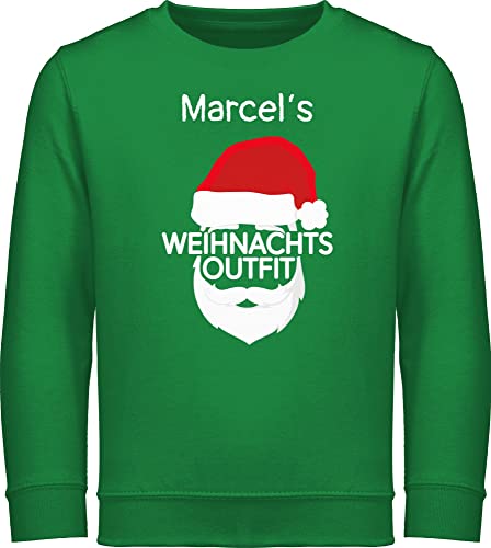 Sweater Kinder Sweatshirt Jungen Mädchen Pullover - Weihnachten Geschenke - Weihnachtsoutfit mit Name - 152 (12/13 Jahre) - Grün - weinachtspulli Christmas weihnachtspulli von Geschenk mit Namen personalisiert by Shirtracer