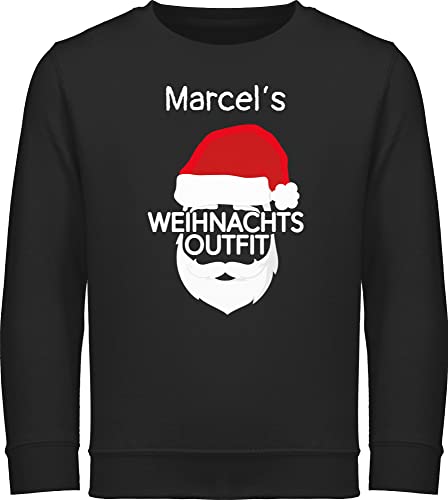 Sweater Kinder Sweatshirt Jungen Mädchen Pullover - Weihnachten Geschenke - Weihnachtsoutfit mit Name - 152 (12/13 Jahre) - Schwarz - weihnachtspulli für weinachtspullies Junge weihnachtspollover von Geschenk mit Namen personalisiert by Shirtracer