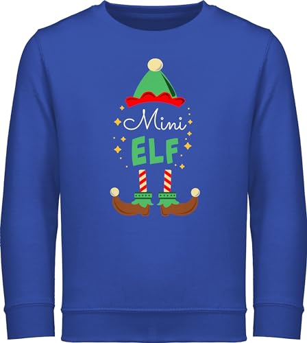 Sweater Sweatshirt Jungen Mädchen Pullover - Weihnachten - Mini Elf mit Wunschtext Kinder Text - 104 (3/4 Jahre) - Royalblau - weihnachtspulli Geschenke vor Pulli Weihnachtspullover von Geschenk mit Namen personalisiert by Shirtracer