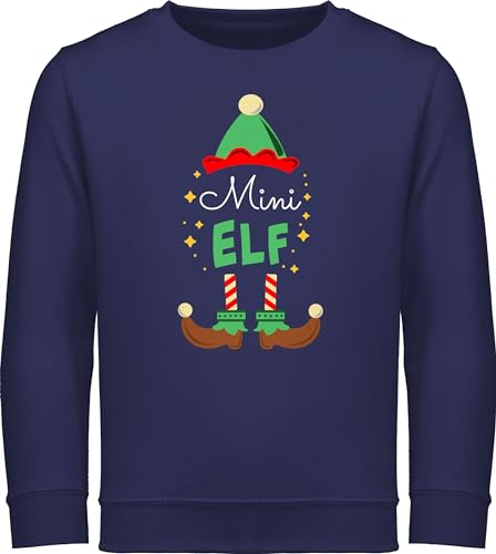 Sweater Sweatshirt Jungen Mädchen Pullover - Weihnachten - Mini Elf mit Wunschtext Kinder Text - 152 (12/13 Jahre) - Navy Blau - weinachts Pulli weihnachtspulli Jungs weihnachtliches pullies von Geschenk mit Namen personalisiert by Shirtracer