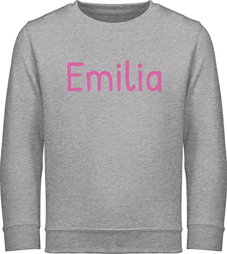 Sweater Kinder Sweatshirt Jungen Mädchen Pullover - für - Dein Name - Schriftzug - 140 (9/11 Jahre) - Grau meliert - personalisiertes personalisierte Pulli personalisierter Junge Kind von Geschenk mit Namen personalisiert by Shirtracer