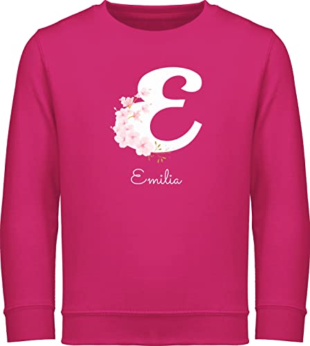 Sweater Kinder Sweatshirt Jungen Pullover - Anfangsbuchstabe Name - Personalisierte Geschenke mit Buchstaben Mädchen Geschenkideen mit Namen Frauen - 140 (9/11 Jahre) - Fuchsia - initialen von Geschenk mit Namen personalisiert by Shirtracer