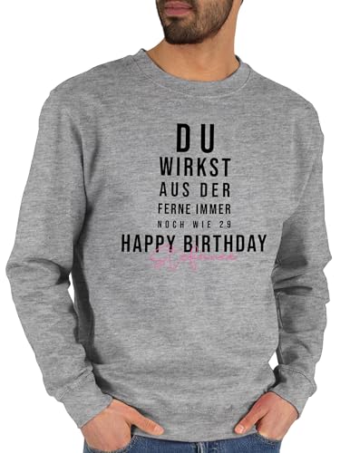 Sweater Pullover Sweatshirt Herren Damen - 30. - Du wirkst aus der Ferne Immer noch wie 29 | Happy Birthday 30 Jahre mit Namen | Geschenke 30 Geburtstag Geschenk | - L - Grau meliert - 30.Geburtstag von Geschenk mit Namen personalisiert by Shirtracer