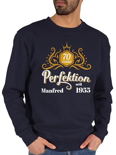 Sweater Pullover Sweatshirt Herren Damen - 70. Geburtstag - 70 Jahre Perfektion seit 1955 Legende - XXL - Dunkelblau - 70.Geburtstag zum 70sten 70-Geburtstag lustige Geschenke 70er 70iger 70th von Geschenk mit Namen personalisiert by Shirtracer