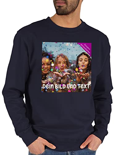 Sweater Pullover Sweatshirt Herren Damen - Foto eigenem - Fotogeschenk I Geschenk Bild personalisiert I Geschenk mit Bild I Custom Photo - XS - Dunkelblau - pullis für Freunde selbst drucken Druck Sweater Pullover Sweatshirt Herren Damen - Foto eigenem - Fotogeschenk I Geschenk Bild personalisiert I Geschenk mit Bild I Custom Photo - XS - Dunkelblau - pullis für Freunde selbst drucken Druck von Geschenk mit Namen personalisiert by Shirtracer