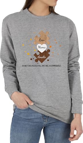 Sweater Pullover Sweatshirt Herren Damen - Geschenk für Mutter von Zwei Kindern I Personalisierte Geschenke für Mutter von 2 Töchtern I Mama Geschenk Muttertag von Zwei Söhnen I von Geschenk mit Namen personalisiert by Shirtracer