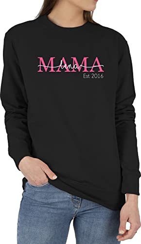 Sweater Pullover Sweatshirt Herren Damen - Mama Mom Mutti Geschenk zum Muttertag - S - Schwarz - Mutter Geschenke für motherday Gift mutertagsgeschenke schöne muttertagsgeschenke von Geschenk mit Namen personalisiert by Shirtracer