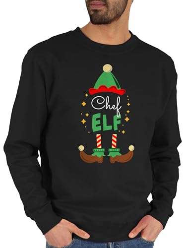 Sweater Pullover Sweatshirt Herren Damen - Weihnachten - Chef Elf mit Wunschtext Text I Weihnachtself I Weihnachtsmotiv - XXL - Schwarz - Weihnachts-Sweatshirt weinachts Elfen Sweat Weihnachts Sweater Pullover Sweatshirt Herren Damen - Weihnachten - Chef Elf mit Wunschtext Text I Weihnachtself I Weihnachtsmotiv - XXL - Schwarz - Weihnachts-Sweatshirt weinachts Elfen Sweat Weihnachts von Geschenk mit Namen personalisiert by Shirtracer