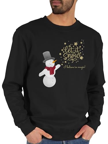 Sweater Pullover Sweatshirt Herren Damen - Weihnachten - Schneemann mit Wunschtext Text - Let it Snow - M - Schwarz - Weihnachts-Sweatshirt weinachts Sweatshirts Weihnachts Weinachten Sweaters Sweater Pullover Sweatshirt Herren Damen - Weihnachten - Schneemann mit Wunschtext Text - Let it Snow - M - Schwarz - Weihnachts-Sweatshirt weinachts Sweatshirts Weihnachts Weinachten Sweaters von Geschenk mit Namen personalisiert by Shirtracer