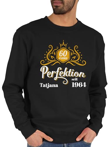 Sweater Pullover Sweatshirt Herren Damen - 60. Geburtstag - 60 Jahre Perfektion seit 1964 Legende - XXL - Schwarz - sechzigern 1963 60.Geburtstag sechzig personalisiertes zum 60.TER sprüche von Geschenk mit Namen personalisiert by Shirtracer