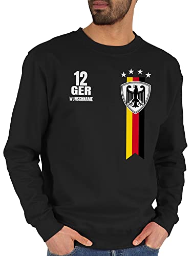 Sweater Pullover Sweatshirt Herren Damen - 2024 Fussball EM Fanartikel - Germany WM Fan Deutschland - XL - Schwarz - bundesadler pulli fußball deutscher nationalmannschaft 24 name europa von Geschenk mit Namen personalisiert by Shirtracer