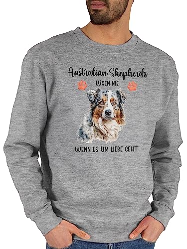 Sweater Pullover Sweatshirt Herren Damen - Hunde - Australian Shepherd - Geschenk Hundebesitzern - XL - Grau meliert - hundemotiv Hunde. und Hund Damen+Pullover+mit+hundemotiv hundemotive von Geschenk mit Namen personalisiert by Shirtracer