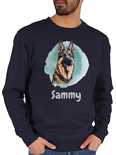 Sweater Pullover Sweatshirt Herren Damen - Hunde - Deutscher Schäferhund - Hundebesitzern Geschenk - L - Dunkelblau - Name Hund hundemotiv personalisierte Hundebesitzer Hunden Frau von Geschenk mit Namen personalisiert by Shirtracer