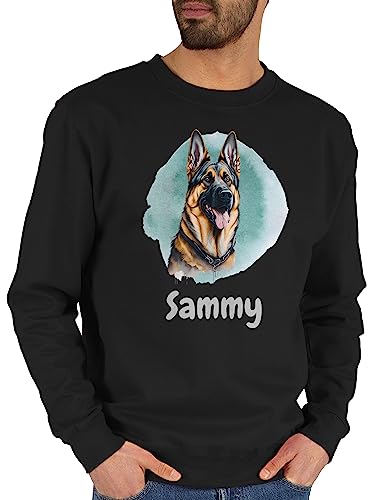 Sweater Pullover Sweatshirt Herren Damen - Hunde - Deutscher Schäferhund - Hundebesitzern Geschenk - M - Schwarz - tiermotive Hund Hundebesitzer personalisierte Name hundemotiv Hunden eigenem von Geschenk mit Namen personalisiert by Shirtracer