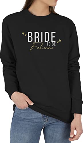 Sweater Pullover Sweatshirt Herren Damen - JGA Junggesellenabschied Frauen - Bride To Be - Braut - M - Schwarz - jubggesellinnenabschied frau name sweat junggesellinnenabschied jungesellenabschied von Geschenk mit Namen personalisiert by Shirtracer