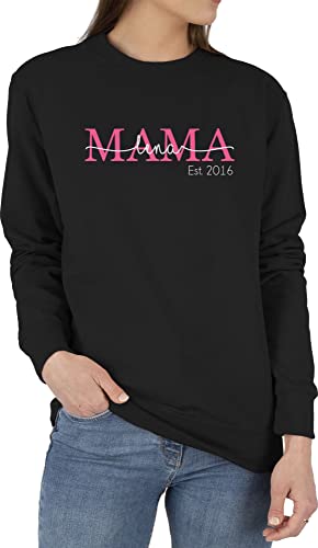Sweater Pullover Sweatshirt Herren Damen - Mama Mom Mutti Geschenk zum Muttertag - M - Schwarz - Geschenke für mütter Mutter Sohn Pulli mutterzagsgeschenke est Sweat muttertasgsgeschenke Since von Geschenk mit Namen personalisiert by Shirtracer