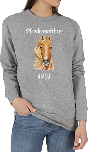 Sweater Pullover Sweatshirt Herren Damen - Pferd - Pferdemädchen mit Namen - Pferde Mädchen Geschenk Personalisierte Geschenke Pferdemädchen Pferde Geschenke für Mädchen Pferde Sachen mit Namen von Geschenk mit Namen personalisiert by Shirtracer