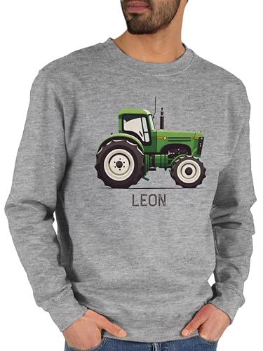 Geschenk mit Namen personalisiert by Shirtracer Sweater Pullover Sweatshirt Herren Damen - Traktor Landwirte Landwirt Traktoren Trecker Landwirtschaft - XL - Grau meliert - Name Traktor+Herren und von Geschenk mit Namen personalisiert by Shirtracer