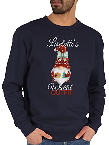 Sweater Pullover Sweatshirt Herren Damen - Weihnachten Geschenke Christmas - Wichtel Outfit mit Name - L - Dunkelblau - Weihnachts 2023 Frohe personalisierte weihnacht personalisiertes Baumwolle von Geschenk mit Namen personalisiert by Shirtracer