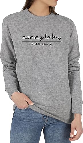 Sweater Pullover Sweatshirt Herren Damen - Werdende Mama - Mommy to be - Schwangerschaft verkünden Geschenk Schwangere - L - Grau meliert - Sweatshirts für von Geschenk mit Namen personalisiert by Shirtracer