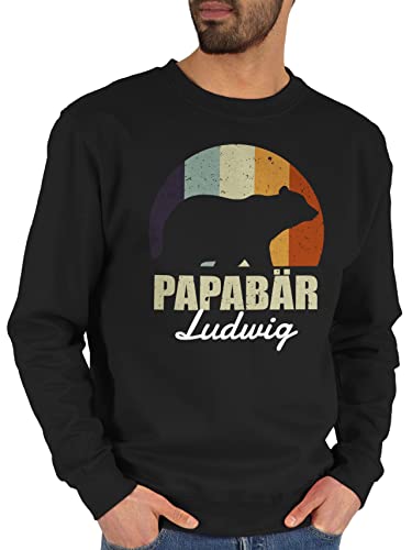 Sweater Pullover Sweatshirt Herren Damen - zum Vatertag - Papabär Bär Papa Vater - L - Schwarz - Vatertagsgeschenk Tochter väter Pulli personalisierte dad von Vatertagsgeschenke für papatags von Geschenk mit Namen personalisiert by Shirtracer