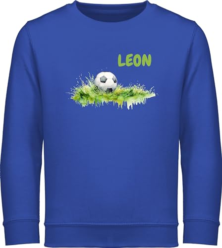 Sweater Sweatshirt Jungen Mädchen Pullover - Fußball Geschenke Kinder Fußball Geschenke Jungs Mitgebsel - 152 (12/13 Jahre) - Royalblau - Fussball personalisierter Fussballer Name fusball von Geschenk mit Namen personalisiert by Shirtracer