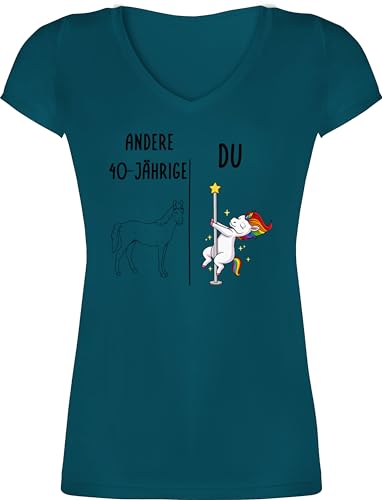 T-Shirt Damen V Ausschnitt - 40. - Einhorn Andere Du zum 40 Geburtstag Geschenk Lustig - L - Türkis - t Shirt 40.Geburtstag Jahre Frauen Tshirt Frau vierzigsten Tshirts vierzigster t-Shirts T-Shirt Damen V Ausschnitt - 40. - Einhorn Andere Du zum 40 Geburtstag Geschenk Lustig - L - Türkis - t Shirt 40.Geburtstag Jahre Frauen Tshirt Frau vierzigsten Tshirts vierzigster t-Shirts von Geschenk mit Namen personalisiert by Shirtracer