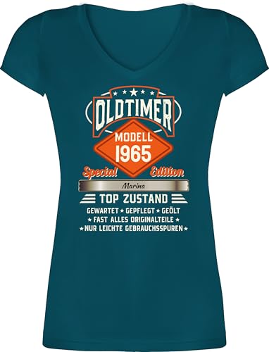 T-Shirt Damen V Ausschnitt - 60. Geburtstag - Oldtimer Special Vintage 1965 mit Name - M - Türkis - t Shirt 1963 zum 60 60.Geburtstag 1964 Tshirt Jahrgang sechzigern 1962 t-Shirts für Frauen T-Shirt Damen V Ausschnitt - 60. Geburtstag - Oldtimer Special Vintage 1965 mit Name - M - Türkis - t Shirt 1963 zum 60 60.Geburtstag 1964 Tshirt Jahrgang sechzigern 1962 t-Shirts für Frauen von Geschenk mit Namen personalisiert by Shirtracer