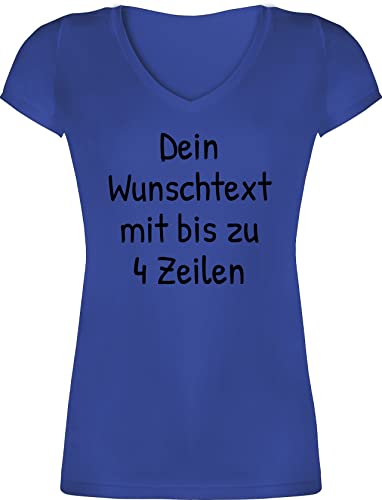 T-Shirt Damen V Ausschnitt - Aufdruck selbst gestalten - Wunschdruck Text Namen I Eigener Text I Custom Text - S - Blau - t Shirt zum Bedrucken namens-Shirt wunschtext Trinkgeld Tshirt Shirts T-Shirt Damen V Ausschnitt - Aufdruck selbst gestalten - Wunschdruck Text Namen I Eigener Text I Custom Text - S - Blau - t Shirt zum Bedrucken namens-Shirt wunschtext Trinkgeld Tshirt Shirts von Geschenk mit Namen personalisiert by Shirtracer