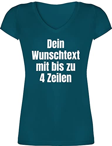 T-Shirt Damen V Ausschnitt - Aufdruck selbst gestalten - Wunschtext I Eigener Text I Custom Text - M - Türkis - Shirt Bedrucken Lassen personalisierte t Shirts 4 zeilen Datum Tshirt Druck T-Shirt Damen V Ausschnitt - Aufdruck selbst gestalten - Wunschtext I Eigener Text I Custom Text - M - Türkis - Shirt Bedrucken Lassen personalisierte t Shirts 4 zeilen Datum Tshirt Druck von Geschenk mit Namen personalisiert by Shirtracer
