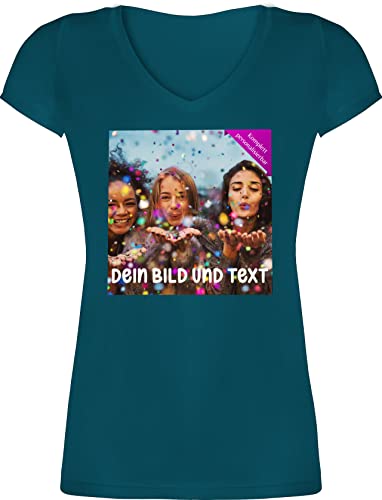 T-Shirt Damen V Ausschnitt - Foto eigenem - Fotogeschenk I Geschenk Bild personalisiert I Geschenk mit Bild I Custom Photo - M - Türkis - t-Shirt-Foto personalisierte Tshirt selbst drucken Druck T-Shirt Damen V Ausschnitt - Foto eigenem - Fotogeschenk I Geschenk Bild personalisiert I Geschenk mit Bild I Custom Photo - M - Türkis - t-Shirt-Foto personalisierte Tshirt selbst drucken Druck von Geschenk mit Namen personalisiert by Shirtracer